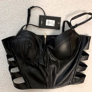 NWT Fashion Nova Faux Leather Corset